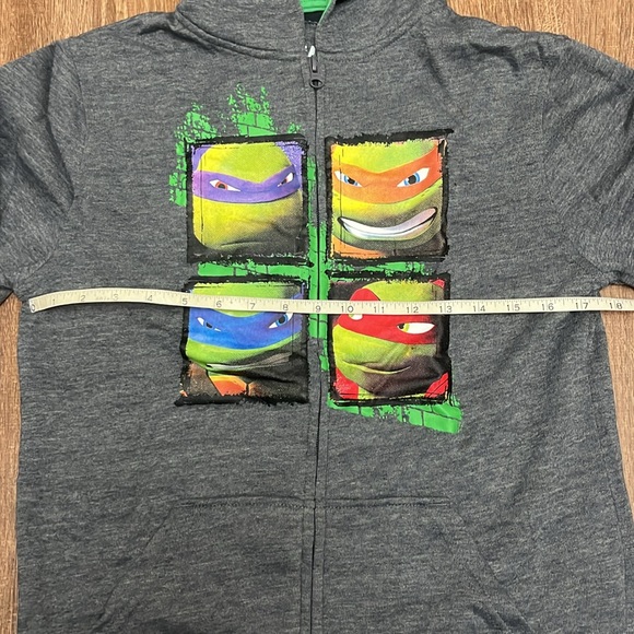 TMNT Classic Full Zip Sweater with Hoodie Juniors Large NEW - Picture 7 of 10